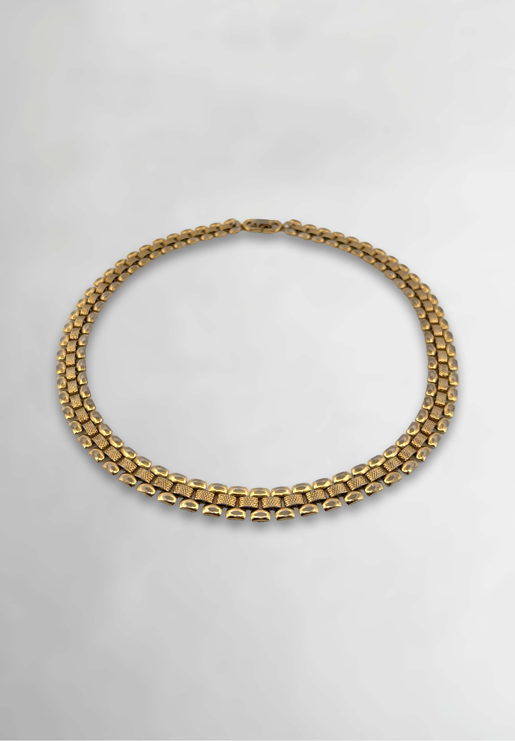 COLLIER MÉTAL DORÉ VINTAGE ANCIEN HAUTE COUTURE CRÉATEUR EQUINOXE